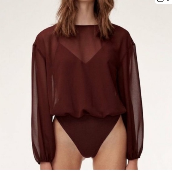 Aritzia Tops - Aritzia Wilfred Talmont bodysuit in BURGUNDY